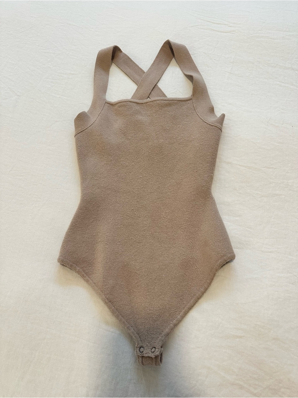 Abercrombie & Fitch Taupe Crossback One-Piece Bodysuit
